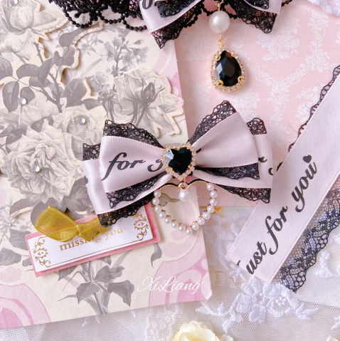 Jirai Kei: Short Bow Hair Clip (Pink)