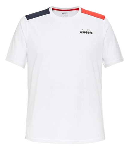 Diadora: Mens Core Crew Neck Short Sleeve Athletic Tennis Casual Tops Casual (White)