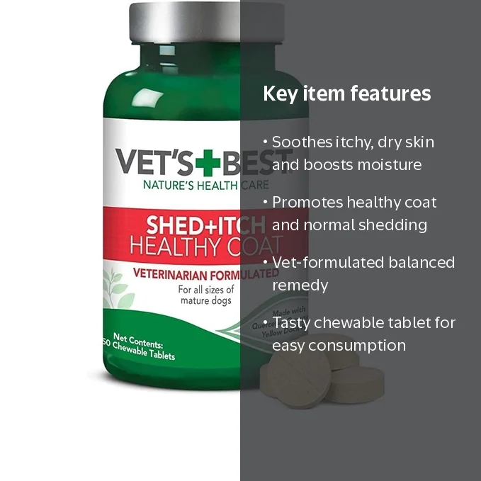 Vet's Best: Shed & Itch Healthy Coat Dog Supplements (50 Tablets)