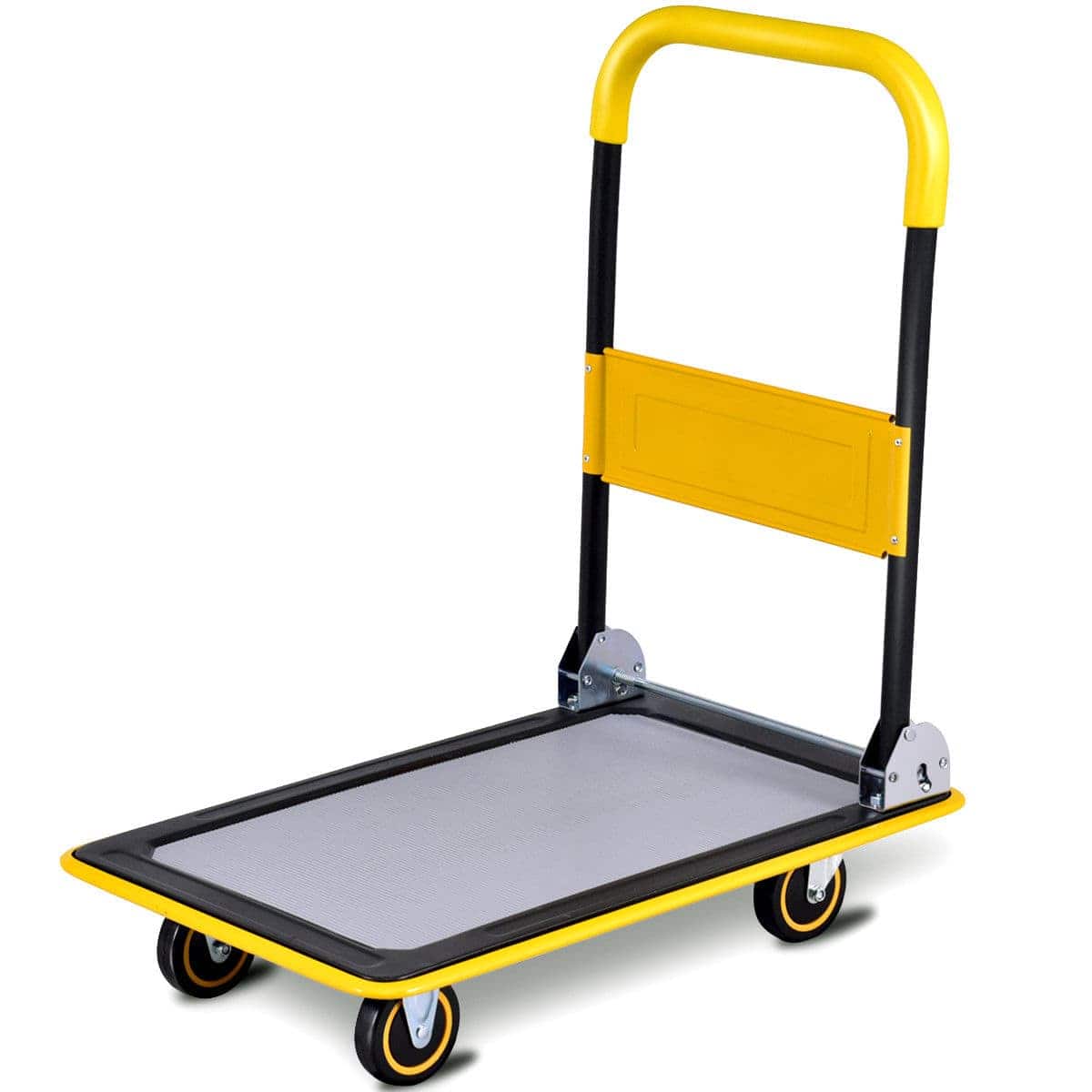 Costway: 330lbs Folding Platform Cart Dolly (Yellow)