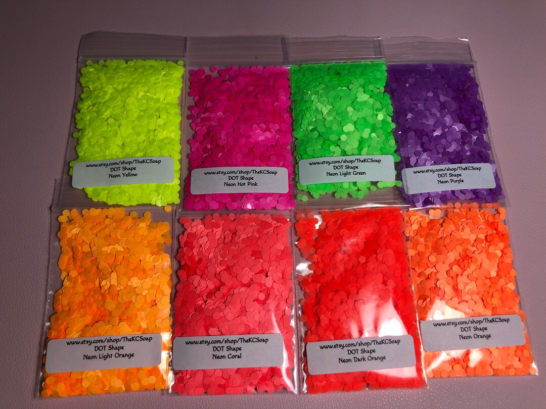 Neon 3mm Dot Circle Nail Art Embellishments (Neon Coral, 50G)