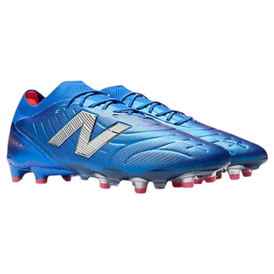 Tekela Elite Low Laced FG V5 Football Boots (Blue Gemstone with Enegery Red & Silver)