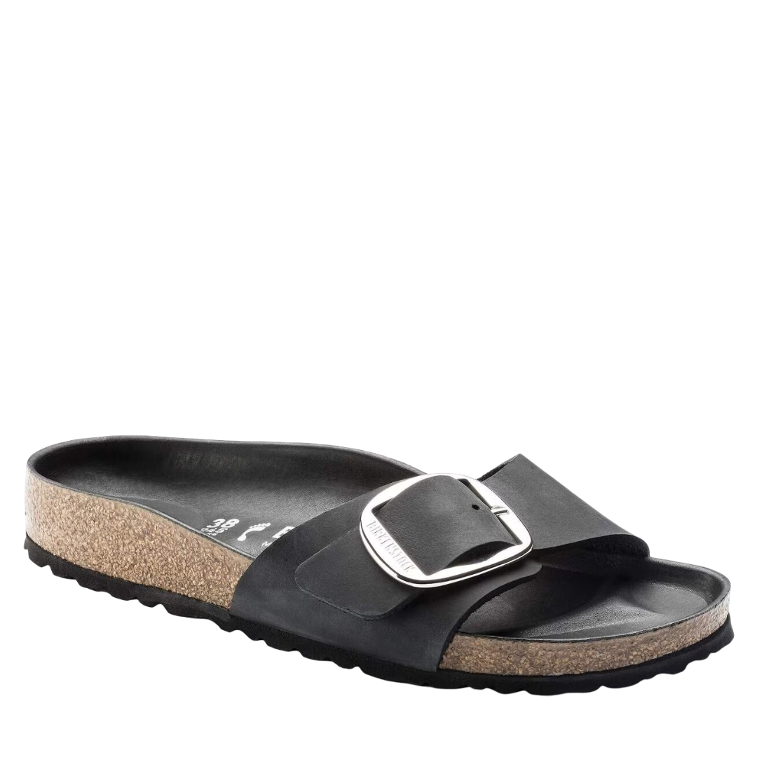 Madrid Big Buckle Oiled Leather (Black)