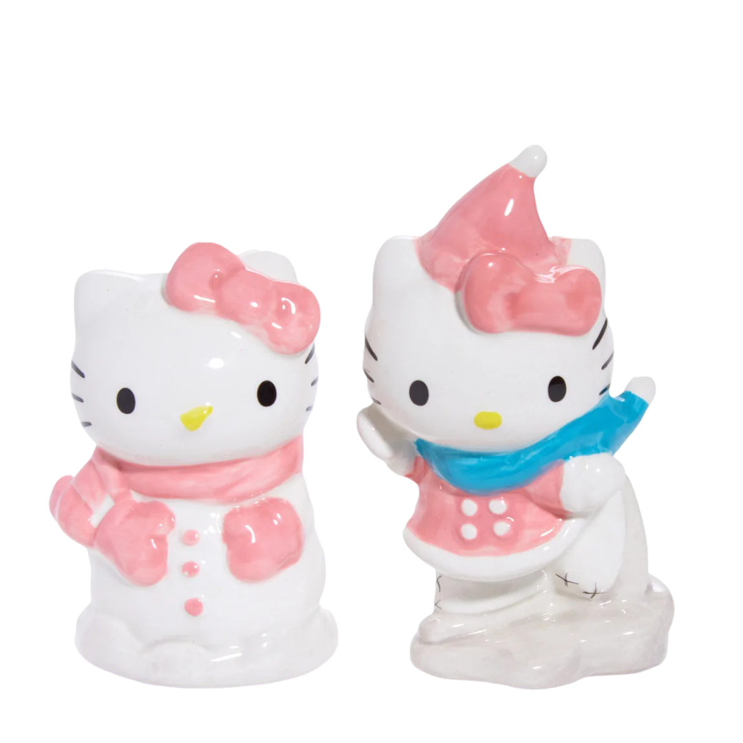 Hello Kitty Ceramic Holiday Salt & Pepper Set (Snow Play)