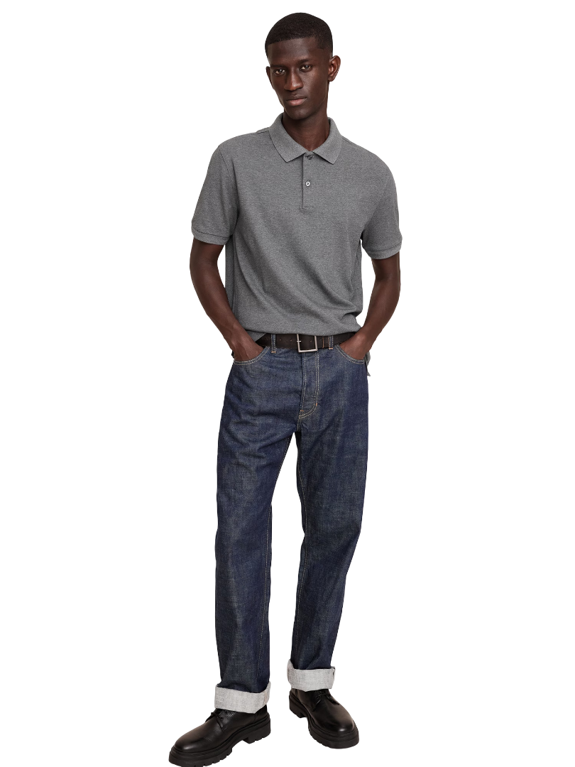 Luxury-Touch Polo (Dark Charcoal Gray)