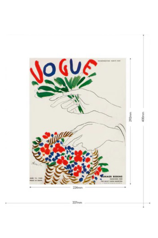 Vogue 1940 E.G Benito Flower Basket Cover Print