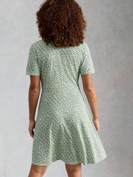 Women's White Stuff Ria Abstract Print Shirt Dress (Blue/Green)