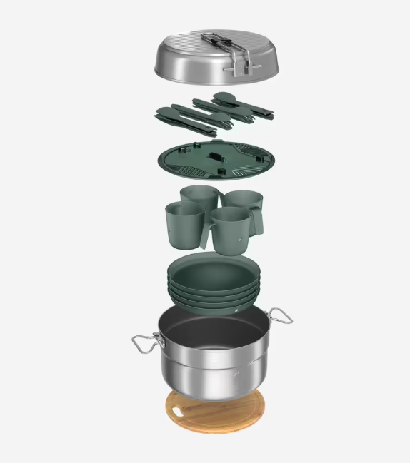 Quecha: Stainless Steel Non-stick Camping Cookset (25 Items)