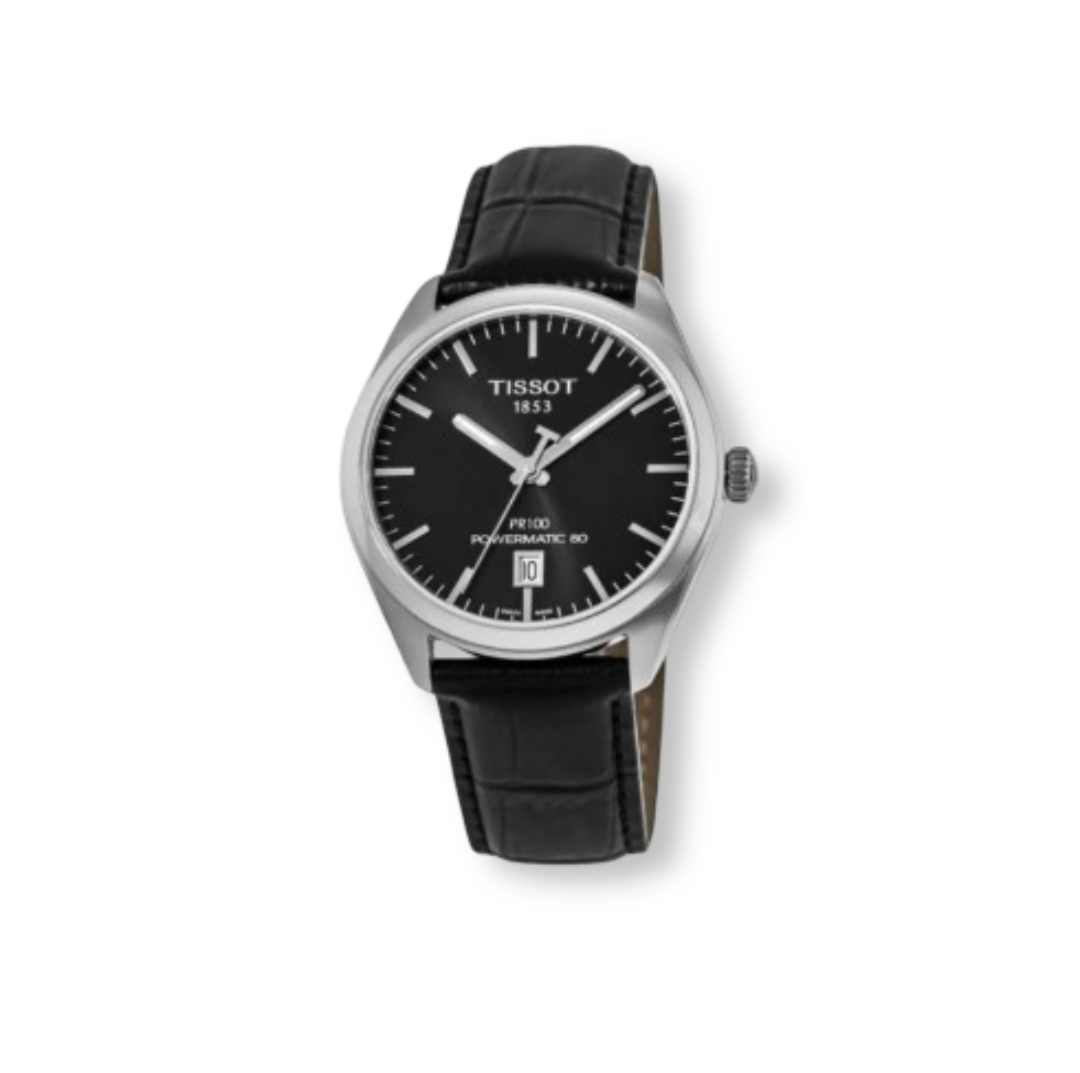 Tissot: Men's PR 100 Automatic Wristwatch (Black)