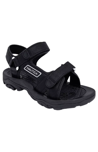 Nautica: Men's Bulty Round Toe Strappy Sandals (Black)