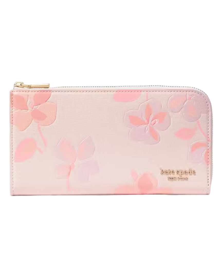 Devin Spring Pansies Zip-around Continental Wallet (Blush Cloud Multi)