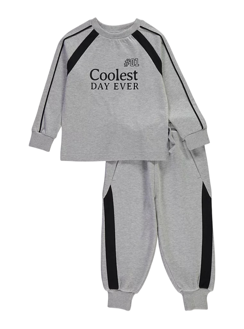 Coolest Day Sweatshirt & Cuffed Joggers Set (Grey)