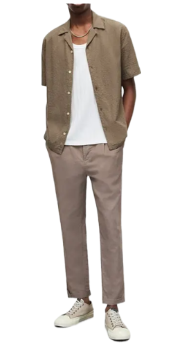 AllSaints: Matthole Short-sleeves Shirt (Earthy Brown)