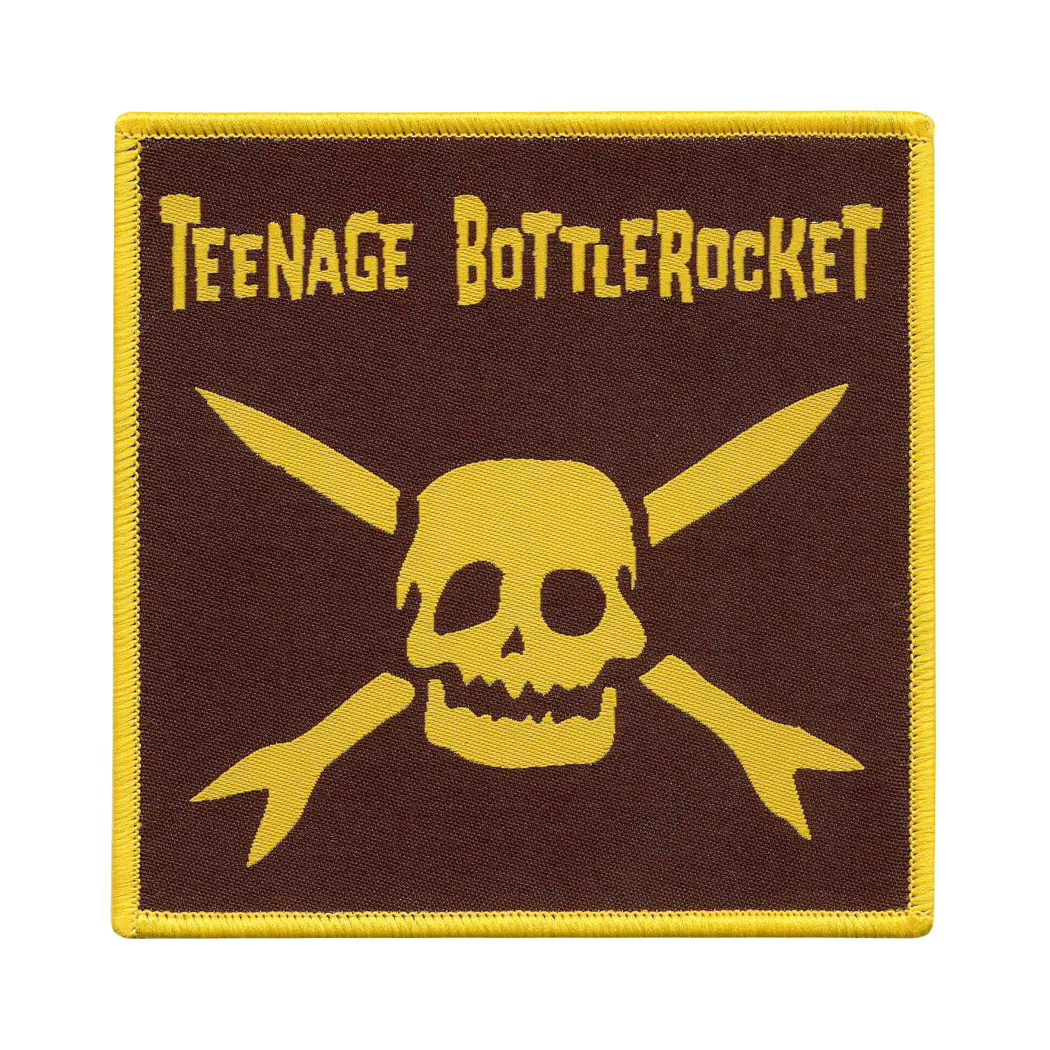 Teenage Bottlerocket: Logo Woven Patch (Brown On Yellow)