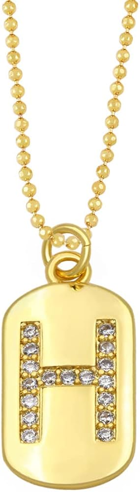 Women's Initial Letter Choker Necklace (14K Gold Plated)