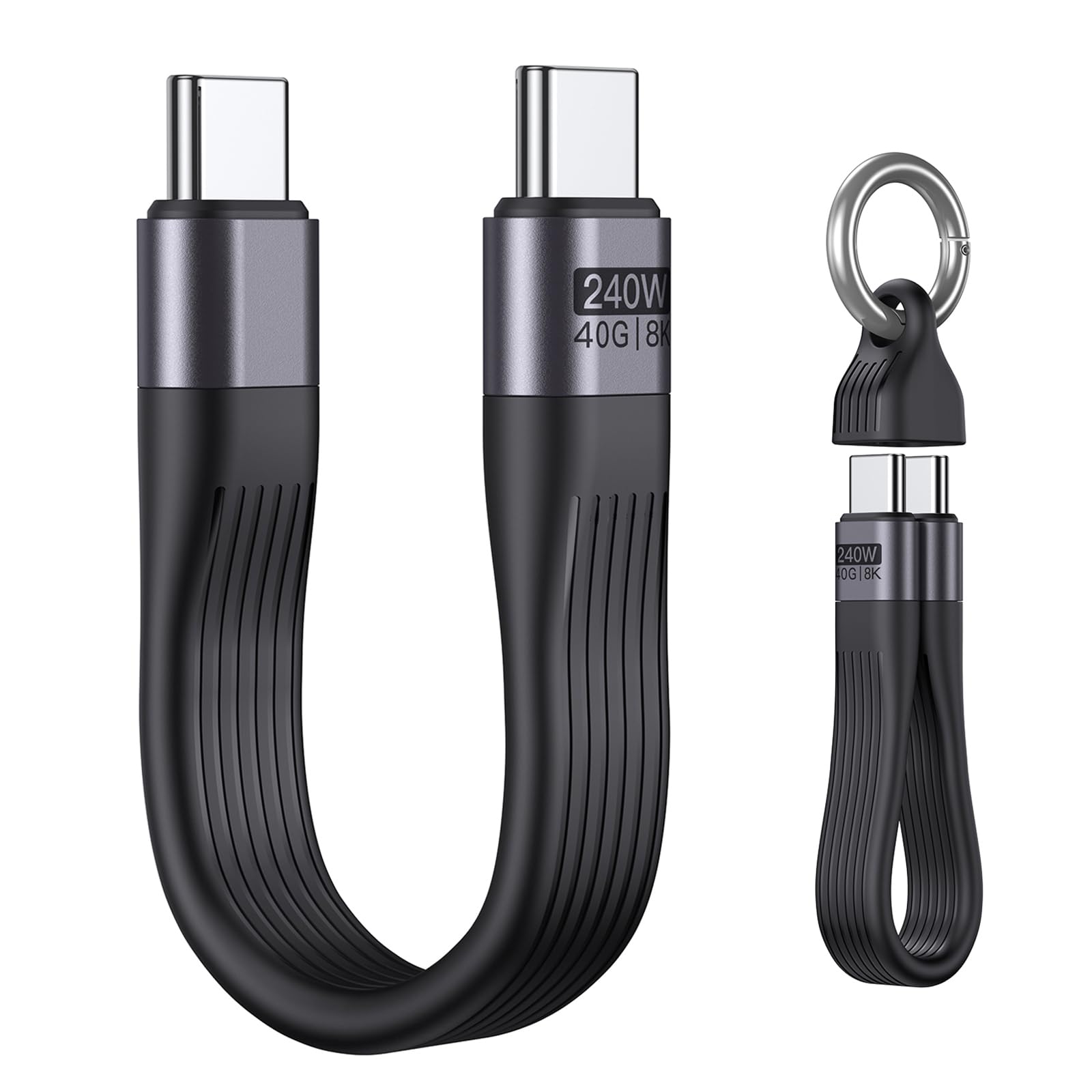 VAFOTON: PO 240W Short USB C Cable USB 4.0 (Black)