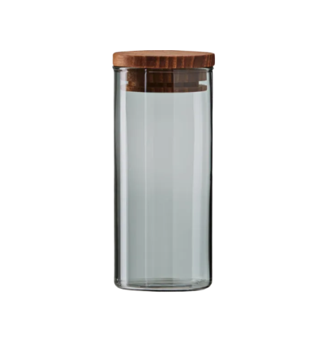 Aida: Glass Container with Wooden Lid