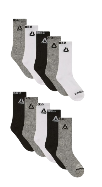 Reebok: Boys Socks Pro-Series Crew (10 pack)