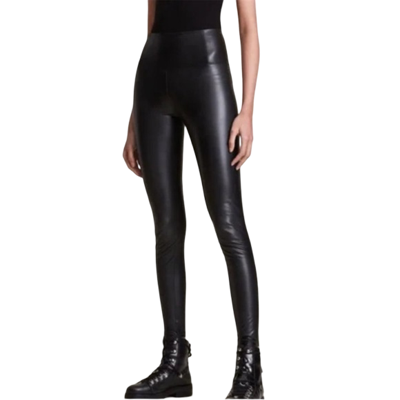 AllSaints: Women's Cora Leather Foil Leggings