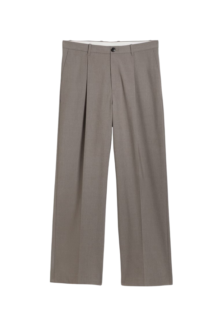 Uno Loose Suit Trousers (Dark Green Melange)