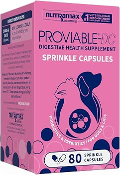 Nutramax: Proviable DC Digestive Health Supplement for Dogs & Cats (80 Capsules)
