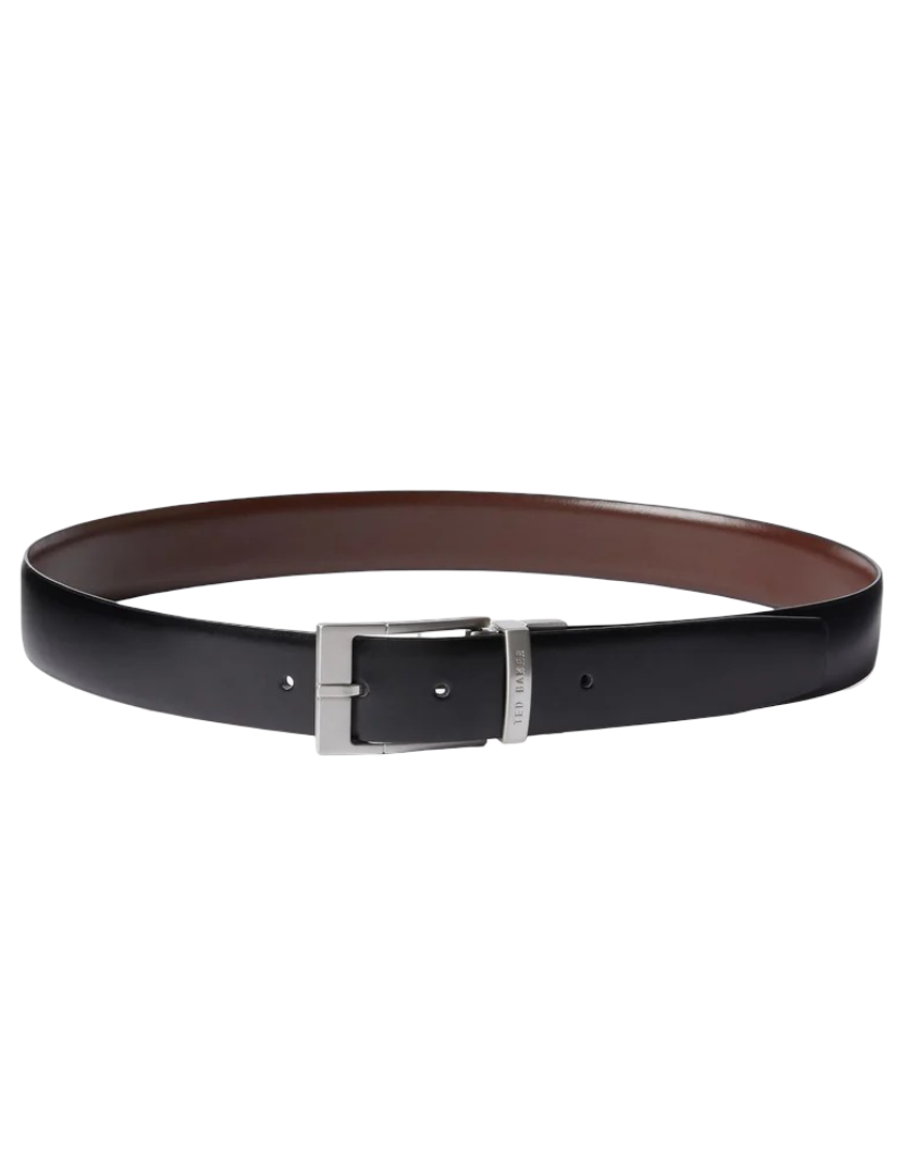 Connary Reversible Smooth Leather Belt (Black)