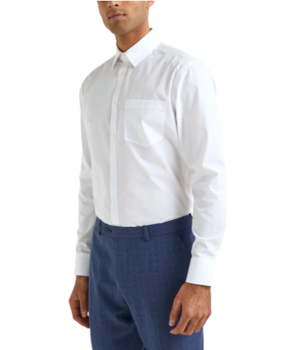 Taylor & Wright: Easy Care Regular Fit Long Sleeve Shirt (White)