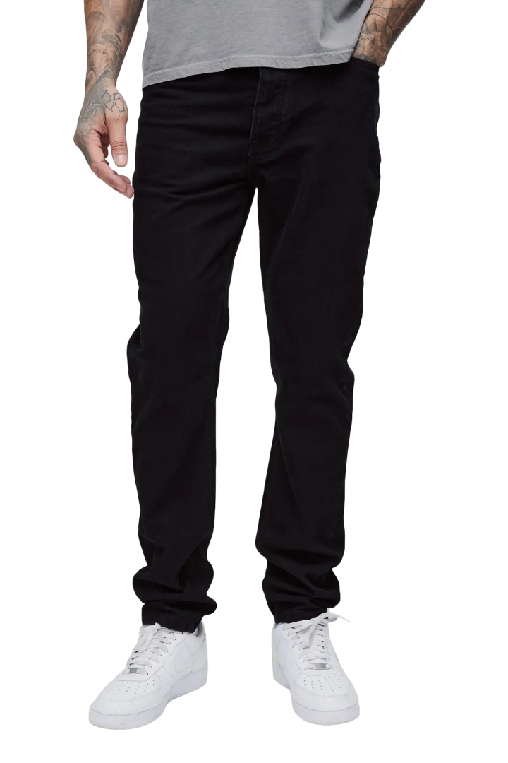 boohooMAN: Tall Slim Rigid Jeans (Black)