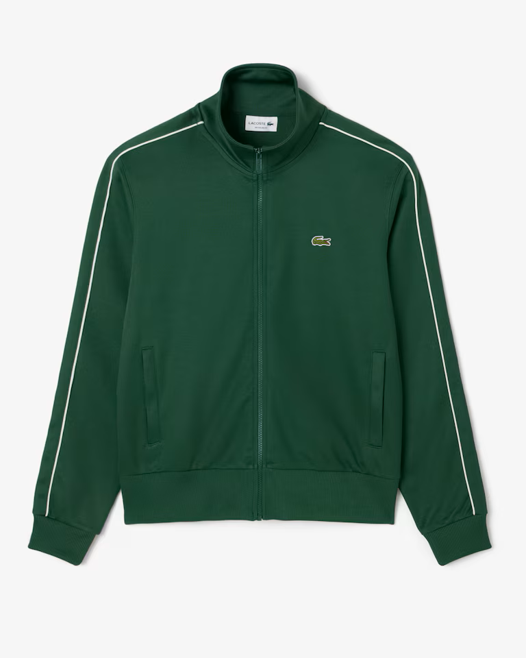 Men's Paris Piqué Zip Front Track Jacket (Pine Green)