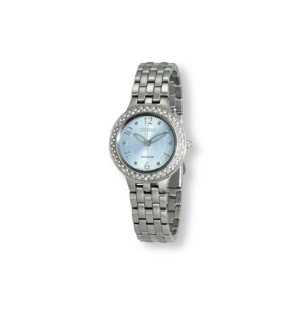 Citizen: Women's Ctystal Stainless Watch (Light Blue Tone)