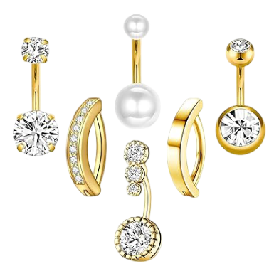 HaoHanEup: Belly Button Bars Set (6 Pieces)