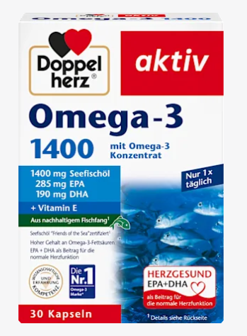 Double Heart: Omega-3, 1400 Capsules - 59.2g