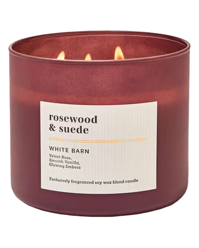 3-Wick Candle: Rosewood & Suede - 411g