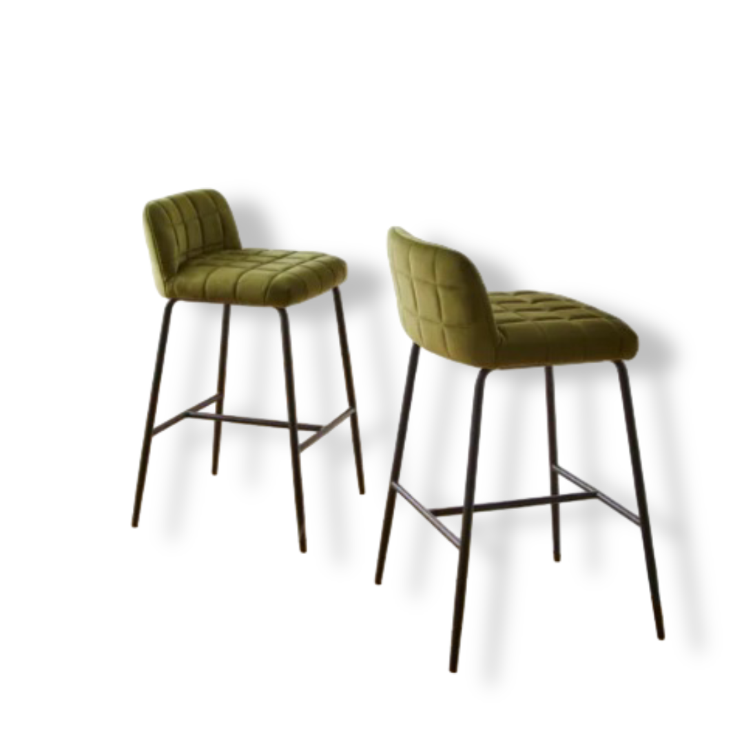 Caden Velvet Counter Height Bar Stool (Olive)