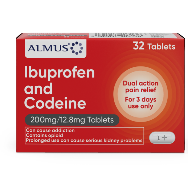 Almus Ibuprofen & Codeine 200mg/12.8mg Tablets (32 Tablets)
