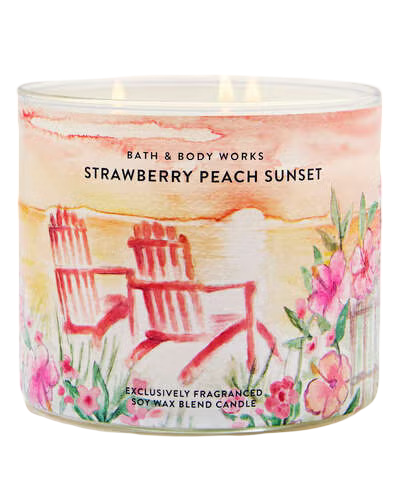 3-Wick Candle: Strawberry Peach Sunset - 411g