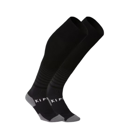 Kipsta: Kids' Football Socks Viralto Club - Black With Stripes