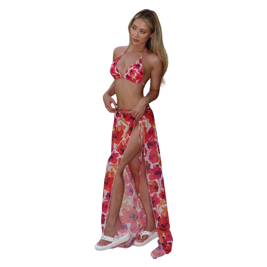 Women's Bikini and Tankini Set (Red and White)