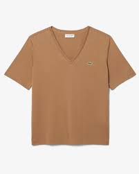 Unisex Relaxed Fit Soft Cotton V Neck T-Shirt (Brown)