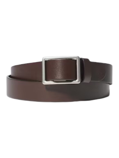 Italian Leather Slide Buckle Belt (Brown)