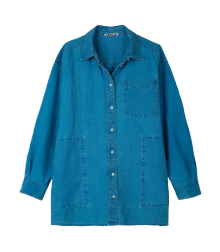 Vanilla: Classic Shirt Washes Linen (Blue)