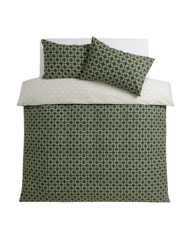Habitat: Geo Trellis Print Green Bedding Set - Single