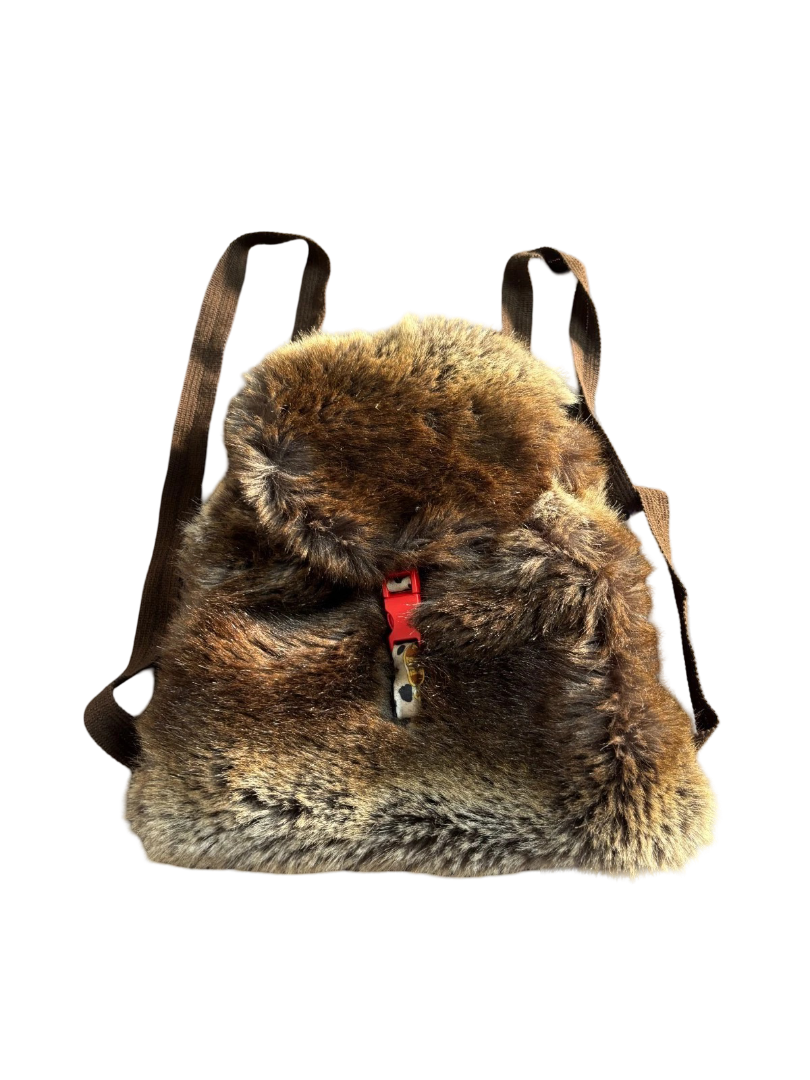 Women's Faux Fur Plush Backpack