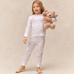 Kids' Organic Cotton Blend Slim Fit Spring Scene Pyjamas (Multi)