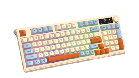 Wireless Gaming Keyboard with Display Screen & Knob