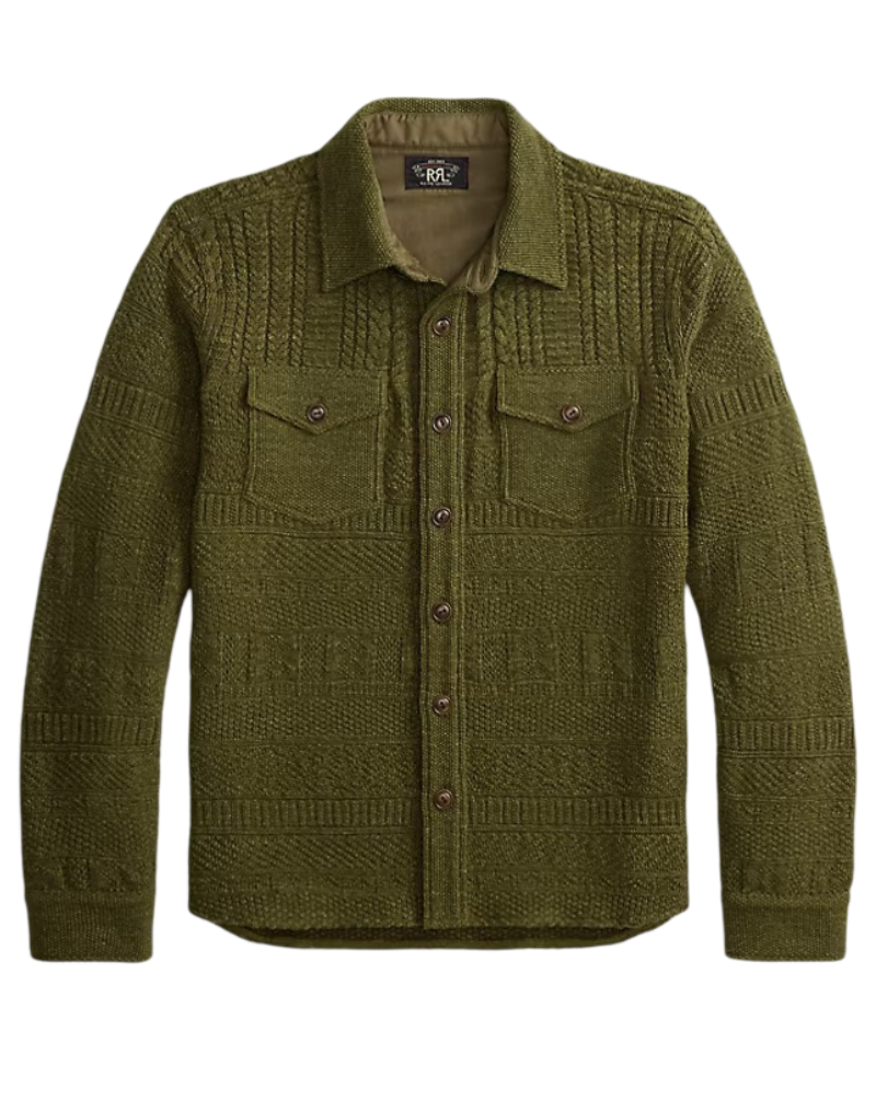 Men's Cotton Wool Workshirt Jumper (Olive Green Heather)