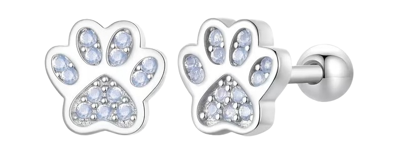 Pair of Paw Stud Earrings (925 Sterling Silver)