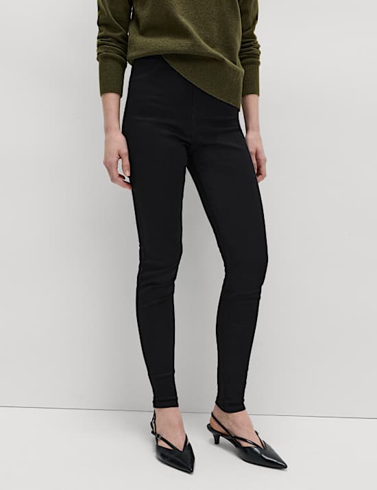 Women's Pull On High Waisted Jegging (Black)