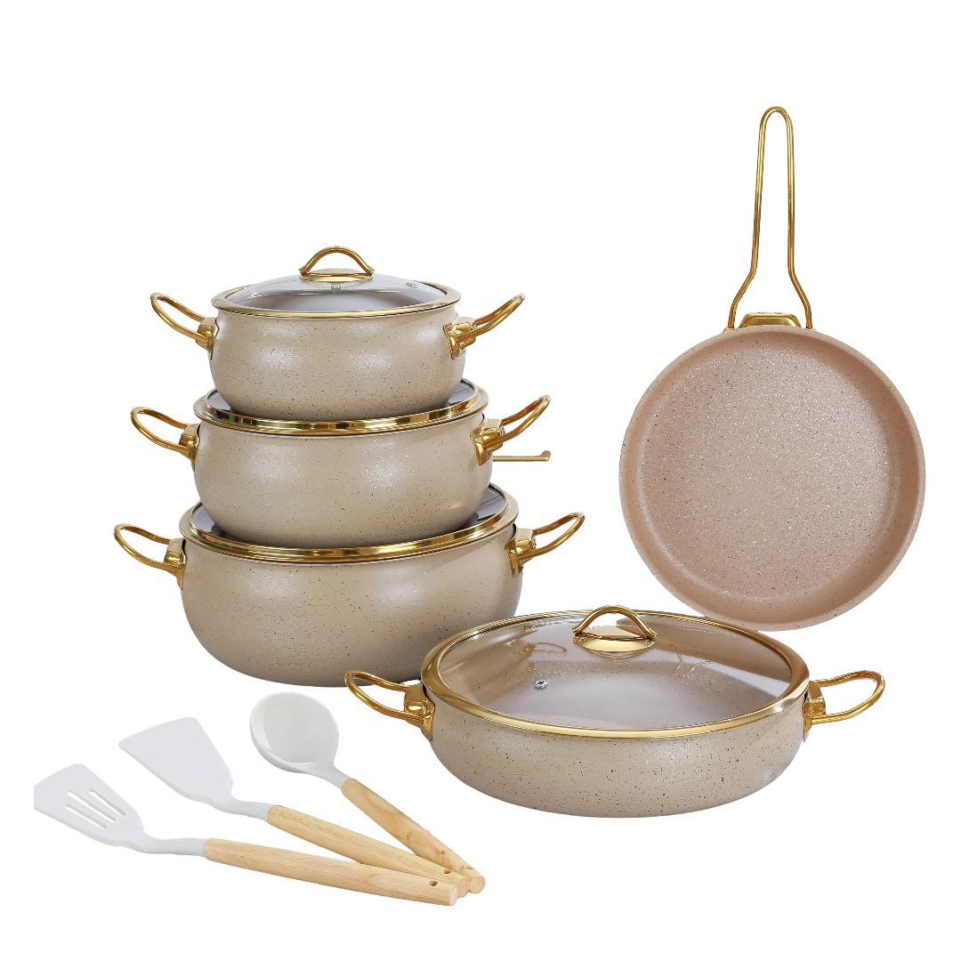 12-Piece Stainless Steel Cookware Set with Glass Lids