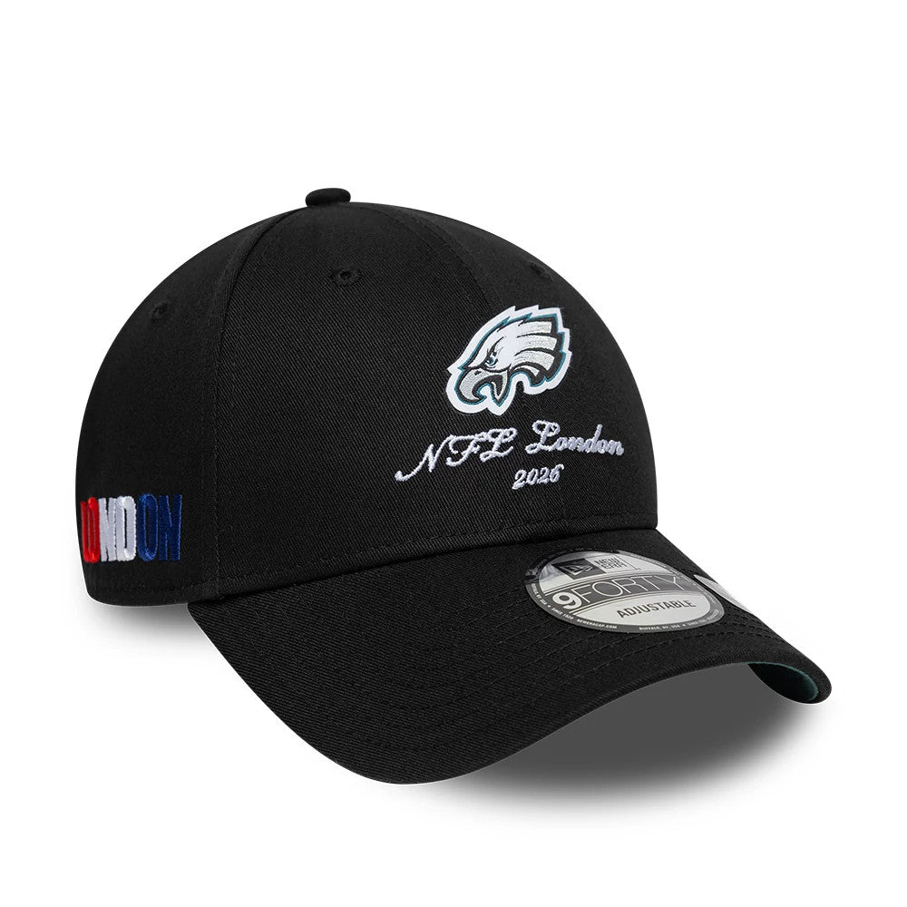 Philadelphia Eagles: NFL International Games 2026 London 9FORTY Adjustable Cap (Black)